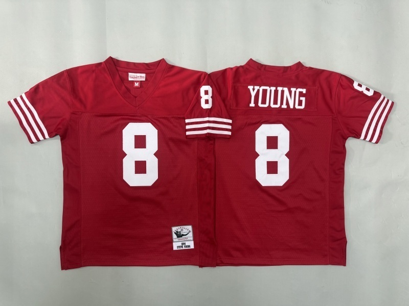 Youth San Francisco 49ers #8 Young Red Throwback Limited Nike NFL Jersey 01
